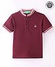 UCB Knit Half Sleeves Polo T-Shirt Logo Embroidered -Maroon