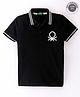 UCB Cotton Knit Half Sleeves Polo T-Shirt Logo Embroidery - Black