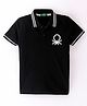 UCB Cotton Knit Half Sleeves Polo T-Shirt Logo Embroidery - Black