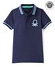 UCB Half Sleeves Solid Color Polo T-Shirt - Blue