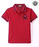 UCB Half Sleeves Solid Color Polo T-Shirt Logo Embroidered - Red