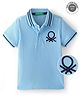 UCB Half Sleeves Solid Color Polo T-Shirt - Blue