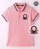 UCB Half Sleeves Solid Color Polo T-Shirt - Pink
