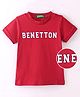 UCB Half Sleeves Text Printed T-Shirt - Red
