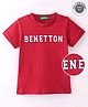 UCB Half Sleeves Text Printed T-Shirt - Red