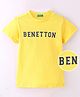 UCB Half Sleeves Text Printed T-Shirt - Yellow