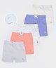 Mi Arcus Unisex Cotton Solid & Mini Polka Dots Print Shorts Pack of 5 Multi Color