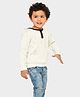 Mi Arcus  Cotton Full Sleeves Striped Hooded Pullover White