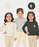 Mi Arcus  Cotton Full Sleeves Checked & Striped Thermal Tee Pack of 3 Multi Colour