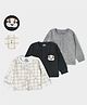 Mi Arcus  Cotton Full Sleeves Checked & Striped Thermal Tee Pack of 3 Multi Colour