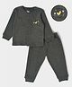 Mi Arcus  Full Sleeves Placement Hen Printed Winter Wear Thermal Set - Grey