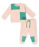 Mi Arcus 100% Cotton Full Sleeves Colour Block Sweatshirt & Pajama Pre Winter Wear  Set - Light Pink
