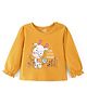 Doodle Poodle 100% Cotton Knit Full Sleeves T- Shirt Giraffe Print - Mustard