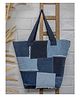 Dwij Products Upcycled Denim Patched Tote - Blue