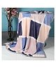 Kidlingss Color Block Design Single Bed Fleece Blanket - Peach & Blue