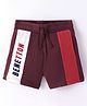 UCB Cotton Knee Length Shorts with Text Print - Red