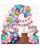 Bubble Trouble Unicorn Themed Birthday Decorations Items Combo Set - Pack of 68 Pcs