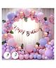 Bubble Trouble Pink Birthday Decoration Items Combo Set For Girls Kids- 60 Pcs