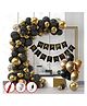 Bubble Trouble Black And Gold Balloons for Birthday Decoration- Set of 69 Pcs