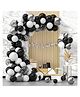 Bubble Trouble  Birthday Decoration Items For Boys & Girls Black & White Theme Birthday Decoration Metallic Balloons Confetti Balloons With Happy Birthday Party Banner -65 Items
