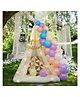 Bubble Trouble Backdrop with Fairylights Cabana Tent for Minimal Birthday Decoration Pastel Balloons with Happy Birthday Banner Pack of 49 - Multicolour