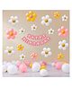 Bubble Trouble Birthday Decoration Items with Flower Balloons Clip Set of 65 - Multicolour