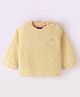Little Kangaroos Full Sleeves Drop Shoulder Cable Knit Party Top - Lemon Yellow
