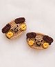Woonie Set Of 2 Face Applique Crochet Design Hair Clips - Brown