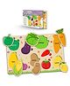 Little Berry Vegetables Wooden Puzzle Tray Knob and Peg Puzzle Multicolour - 10 Pegs