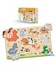 Little Berry Farm Animals Wooden Puzzle Tray Knob and Peg Puzzle Multicolour - 10 Pegs