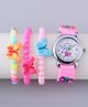 Babyhug Analog Watch with Bracelets & Butterfly Print - Multicolor
