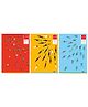 Youva Long Book A4 Size Combo of 3 Books Sportster - Red Blue Yellow