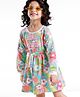 Babyhug Full Sleeves Winter Frock Floral Printed - White