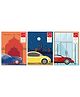 Youva Note Book Jumbo Size Combo of 3 Books Free Will Series - Orange Blue