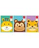 Youva Note Book Jumbo Size Combo of 3 Books Cuddlies Series - Green Blue Purple