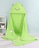 Babyhug Cotton Terry Knit Frog Design Towel with Hood L 76 x B 76 cm - Green