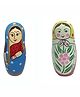 Funwood Games Multicolor Wooden Traditional Nesting Doll Set of 2 Assorted Color