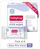 Babyhug Milk Daily Moisturising Baby Wet Wipes 98% Water Pack of 6   - 72 Pieces Each