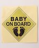 Baby on Board Car Sticker - Yellow| Easy to Install| High Visibility| Weather Proof