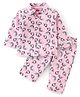 Babyhug Cotton Knit Full Sleeves Unicorn Printed Night Suit - Pink