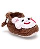 MayRa Animal Face Detailed Hand Knitted Booties - Brown