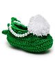 MayRa Pearl Detailed Hand Knitted Booties - Green
