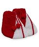 MayRa Knits Colour Block Hand Knitted Booties - Red