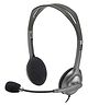 Logitech H110 Wired On Ear Headphones With Mic Stereo With Noise Cancelling- Black
