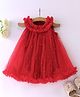 Mark & Mia Sleeveless Frill & Pearl Detailing Frock Style Onesie - Red