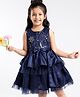 Mark & Mia Sleeveless Party Frock with Sequin Detailing - Navy Blue