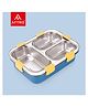 Attro Bento 3 Compartment Stainless Steel Lunch Box with Steel Cutlery Inside Heating & Water insulation Design - Navy Blue