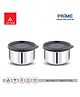 Attro Prime Stainless Steel Single Wall Airtight & Leak Proof Storage Containers - Black