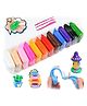 Oskart Bounce Clay 12 Different Color Fluffy Foam Clay with Tools Pack of 12 - Multicolor