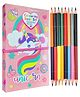 Oskart Unicorn Theme Cartoon Colouring Book with 8 Double Side Colour Pencils -  Art and Craft Drawing Color Book Set Return Gift for Kids (60 pages) (If Unicorn not available Assorted Character Print)